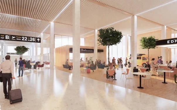 Boutiques et cheminements du futur hall B.