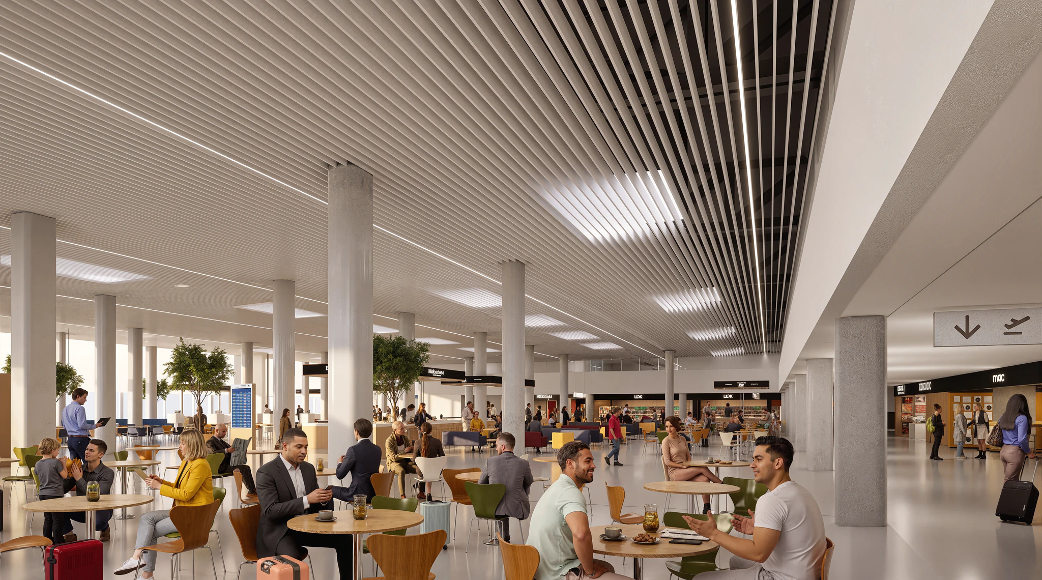 Vue des futurs espaces de commerces et de restauration