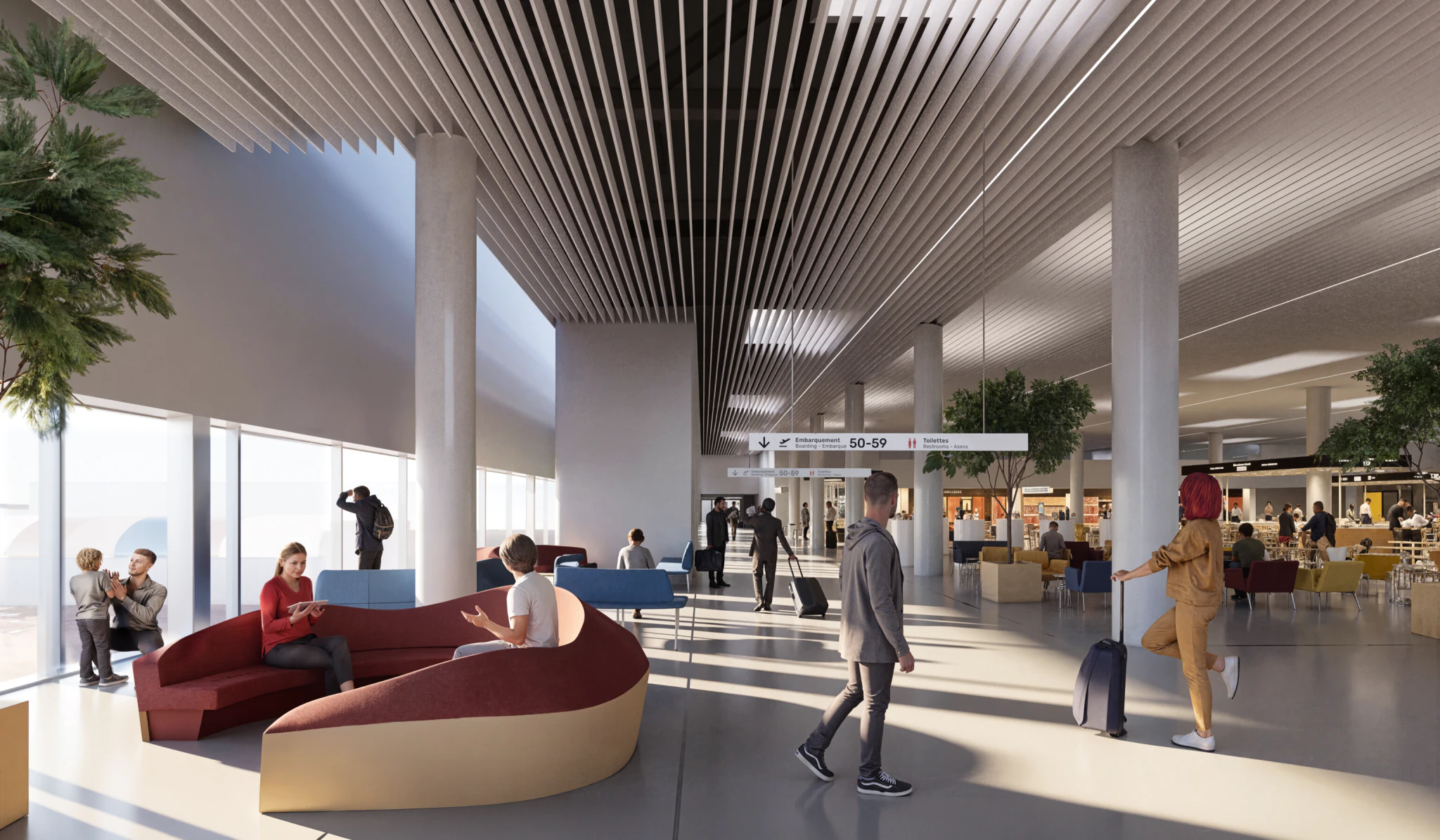 Vue des futurs espaces d’attente et de détente